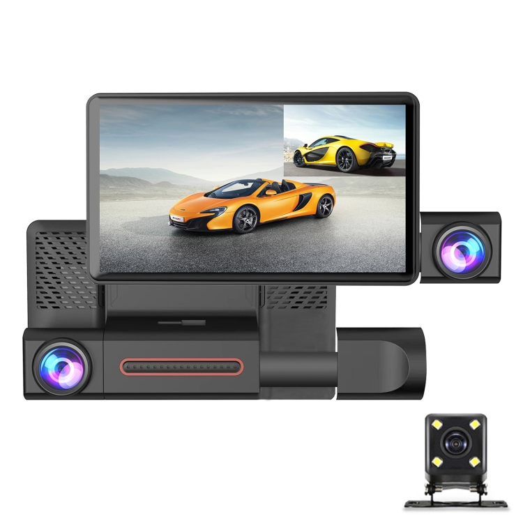 A Triple Lens Car Dash Camera Driving Recorder