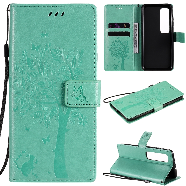 Para Xiaomi Mi 10 Ultra Tree Cat Pattern Pressed Printing Funda De