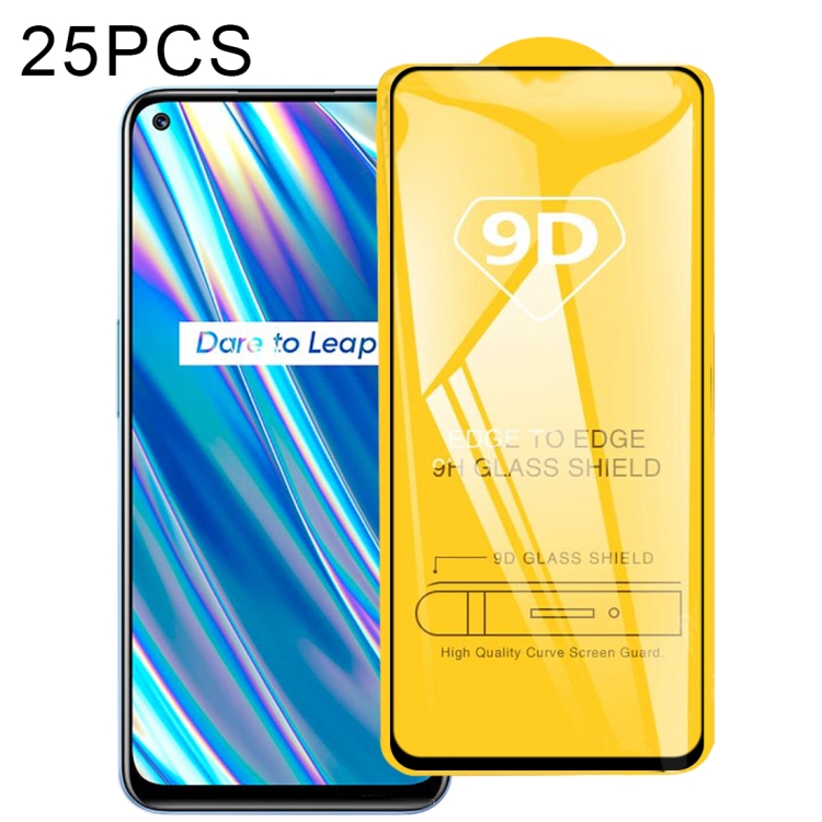 OPPO REALME Q3 5G Q3I 5G 25 PCS 9D 풀 접착제 전체 화면 강화 유리 필름