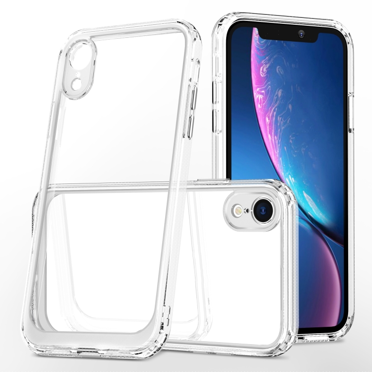 iPhone XR용 아크릴 TPU 정확한 구멍 투명 충격 방지 케이스