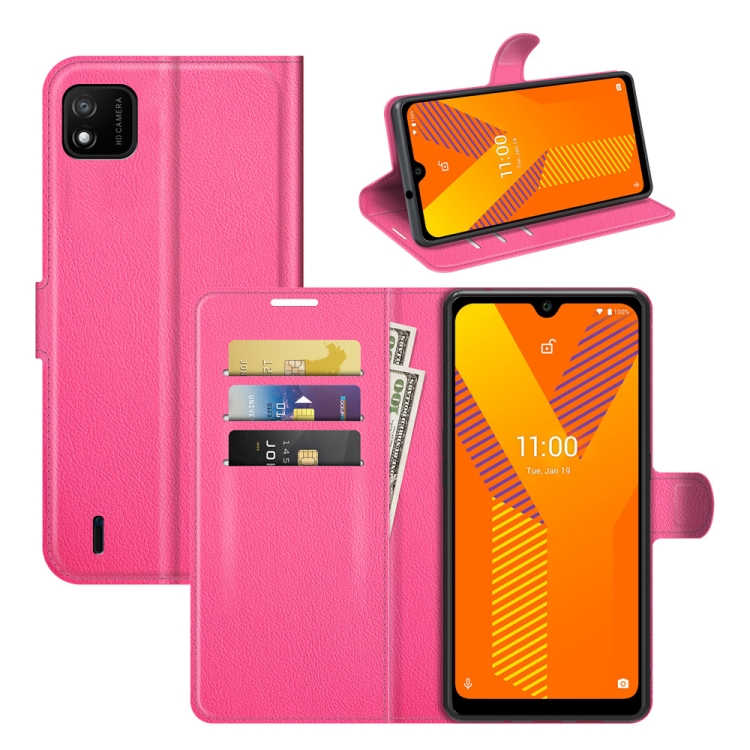 Para Wiko Y62 Litchi Texture Horizontal Flip Caixa Protetora