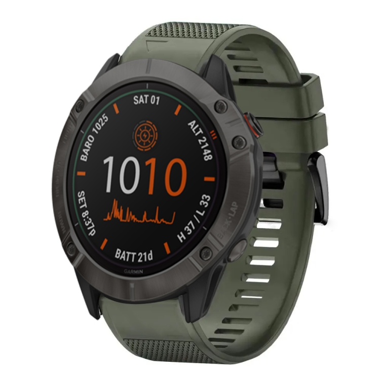 Para Garmin Fenix 6X Pro 26mm Pulseira de relógio de silicone de