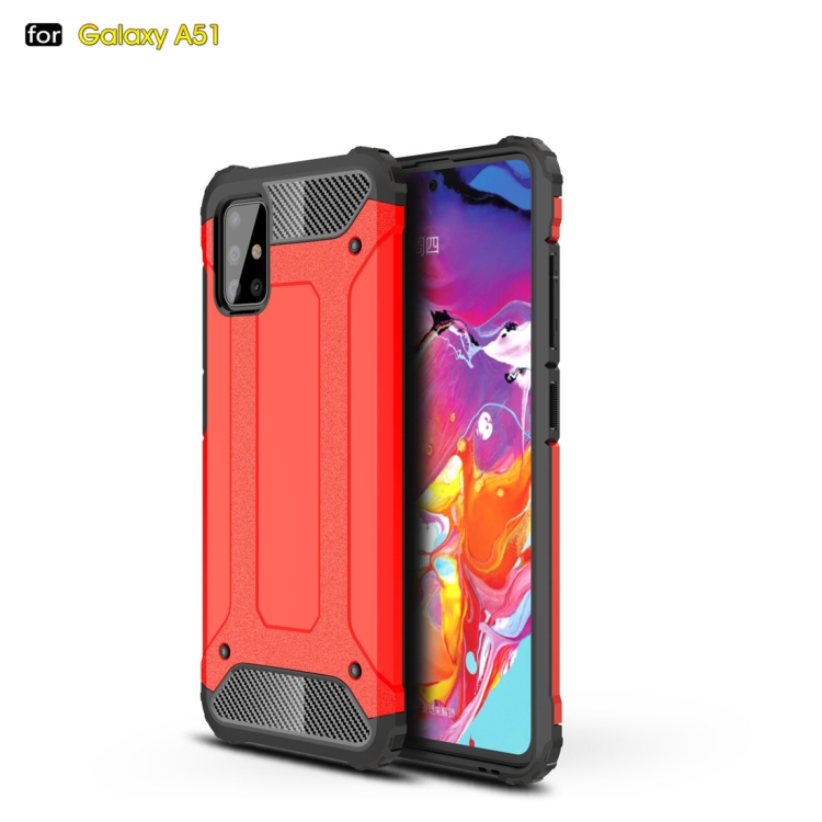 For Galaxy A51 Magic Armor TPU PC Combination Case Red