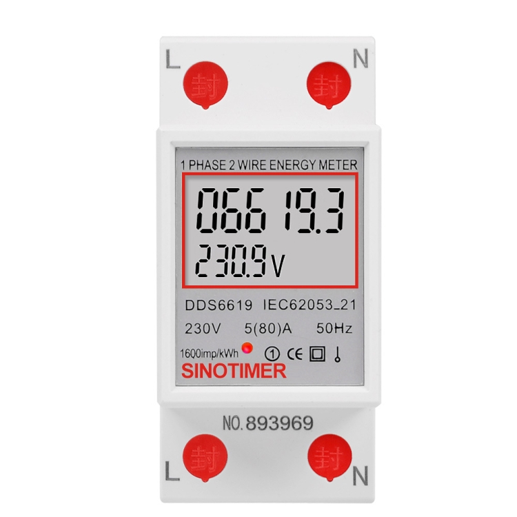 Sinotimer Dds A V Din Rail Single Phase Energy Meter Voltage