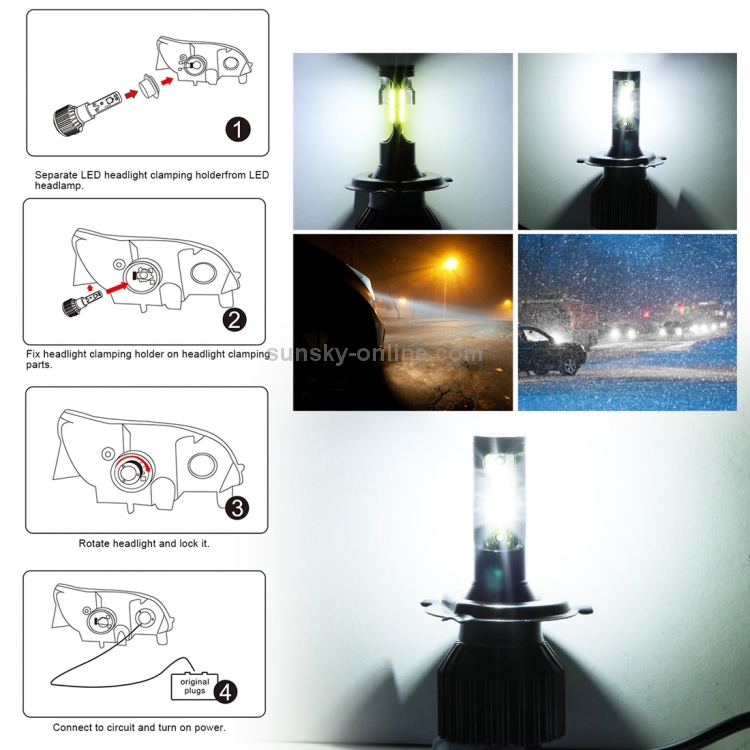 Pcs Ev H Dc V W Lm K Ip Car Led Headlight