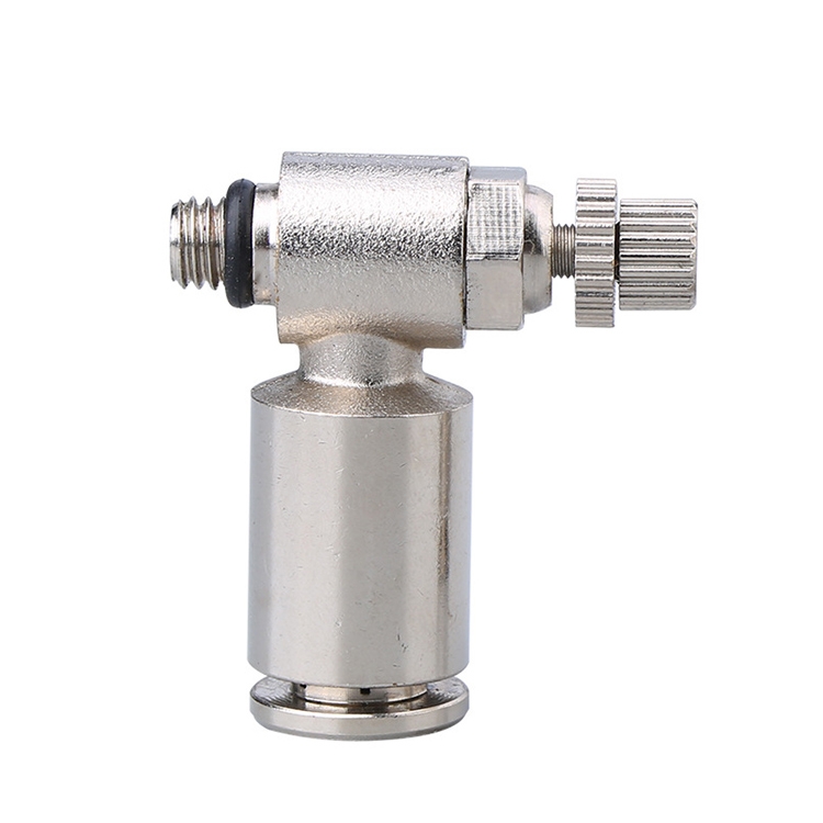 Sl Laize Nickel Plated Copper Male Thread Throttle Valve Pneumatic