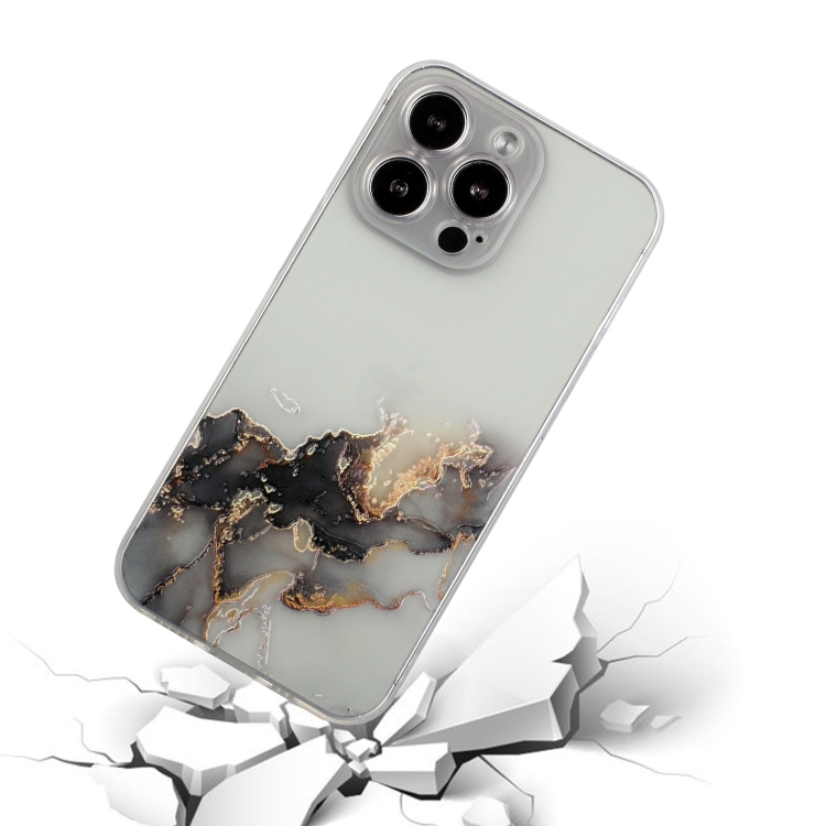 Capa Para Iphone Pro Padr O M Rmore Oco Tpu Borda Reta Preta