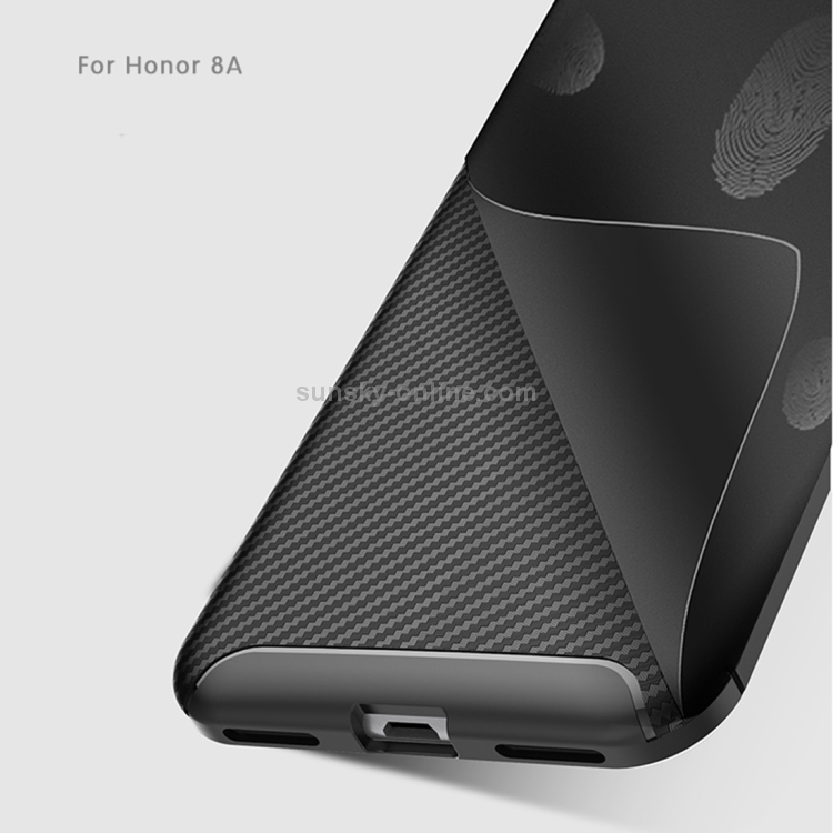 Carbon Fiber Texture Shockproof TPU Case For Huawei Honor 8A Blue