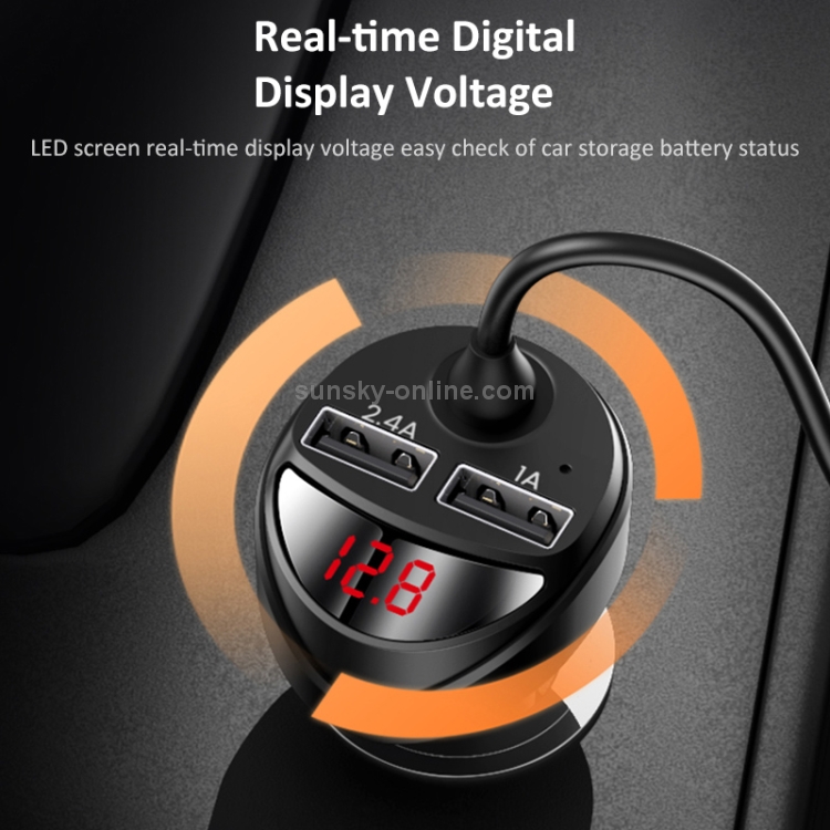 Usams Us Cc C A Dual Usb Digital Display Car Charger With In