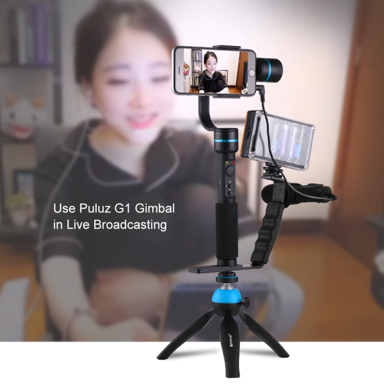 PULUZ G1 3 Axis Stabilizer Handheld Gimbal With Clamp Mount And Tripod