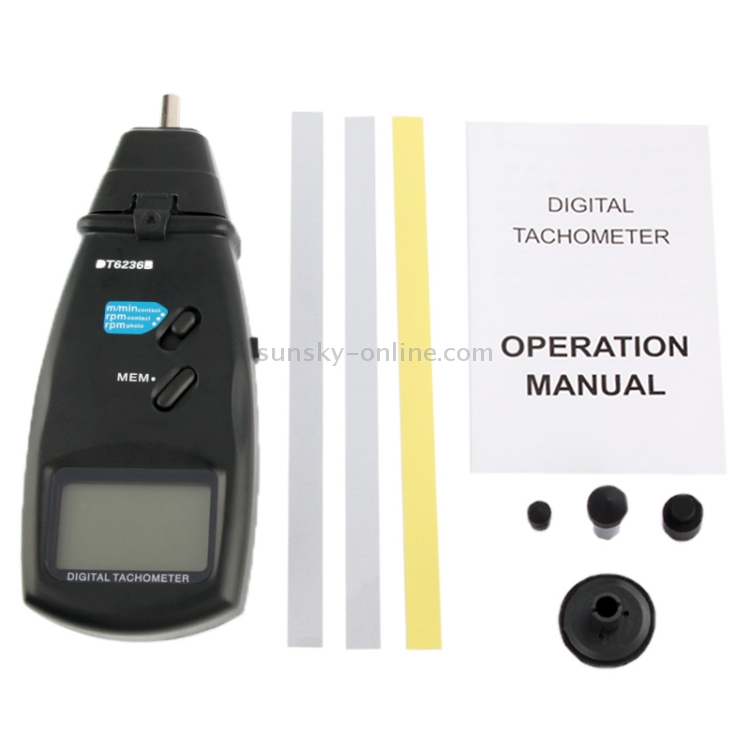 Contact Non Contact Laser Digital Tachometer Dt B Black