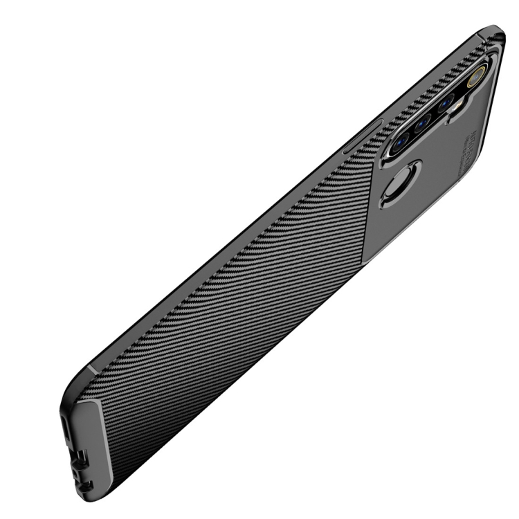 For OPPO Realme 6i Carbon Fiber Texture Shockproof TPU Case Black