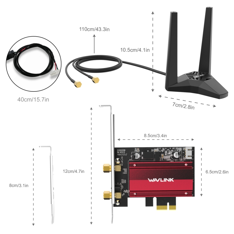 Wavlink Wn X Pcie Ax Pcie Tarjeta De Red Wifi Adaptador