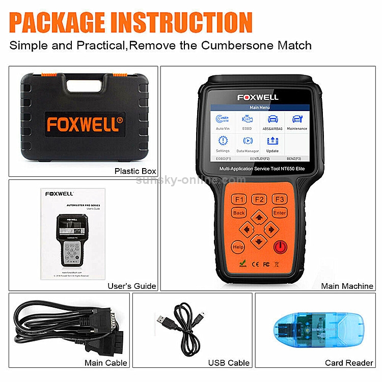 Foxwell Nt Elite Obd Abs Srs Airbag Sas Esc Ner Herramienta De