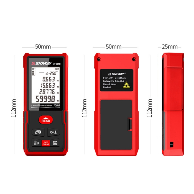 SNDWAY SW DS120 Handheld Laser Rangefinder Infrared Laser Ruler