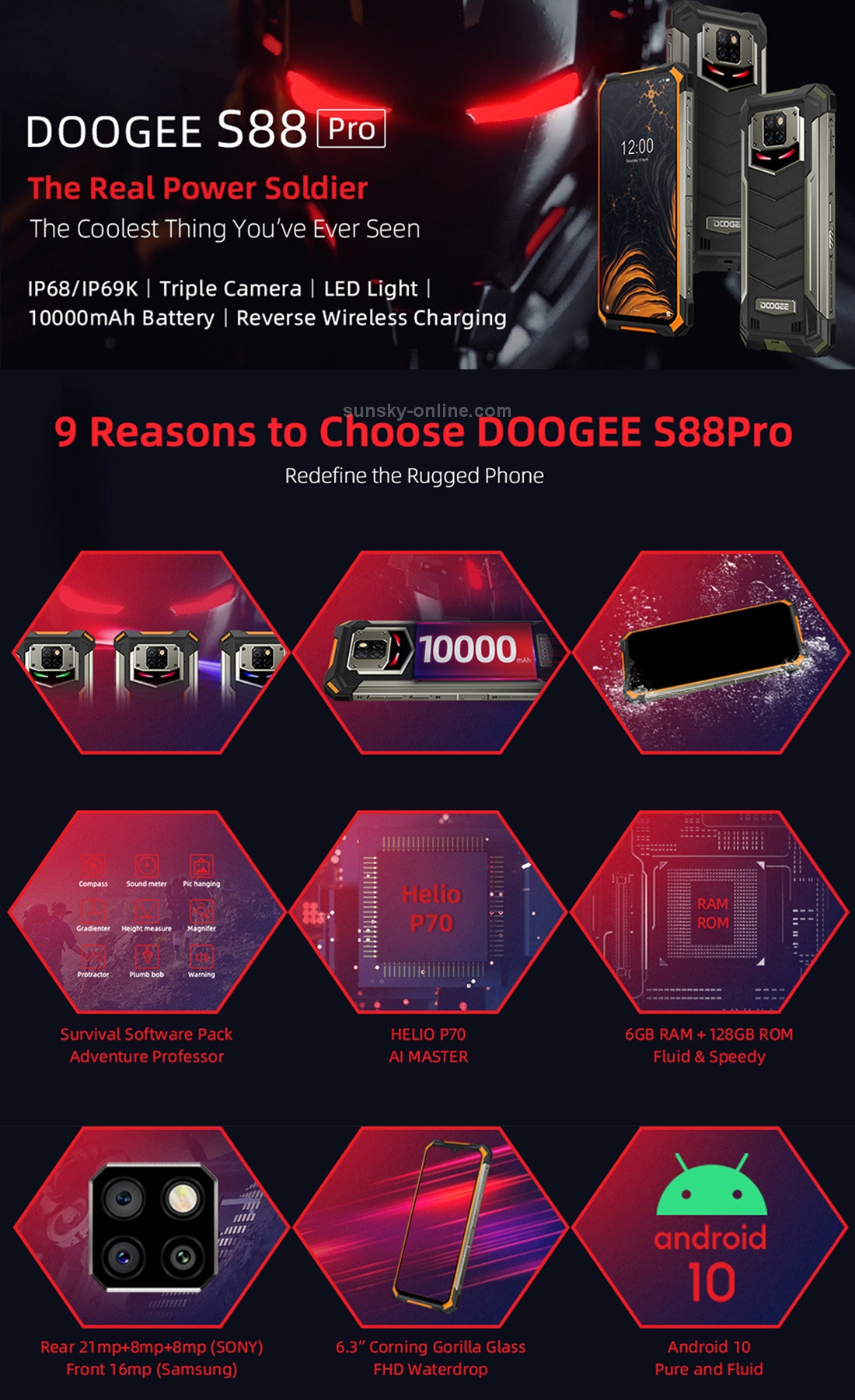 HK Warehouse DOOGEE S88 Pro Rugged Phone 6GB 128GB