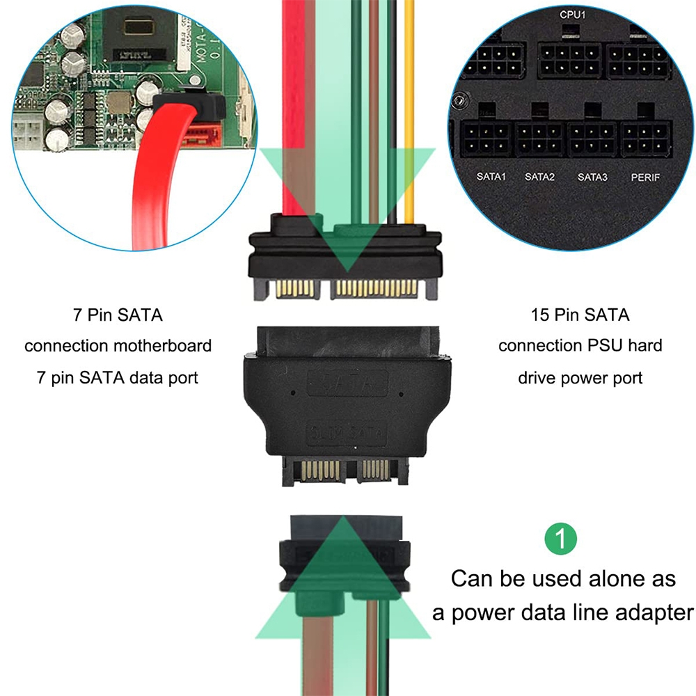 SUNSKY SATA 22 Pin Female ถง SLIMLINE SATA 13 Pin Male Adapter