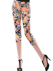 Printed Bodycon Seven Point Pencil Pants 
