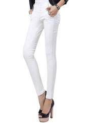 White Fashion PU Leather Pants 