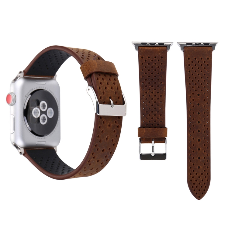 For Apple Watch Series 3 & 2 & 1 38mm Simple Fashion Genuine Leather Hole Pattern Watch Band(Brown)
For Apple Watch Series 3 & 2 & 1 38mm Simple Fashion Genuine Leather Hole Pattern Watch Band(Brown)