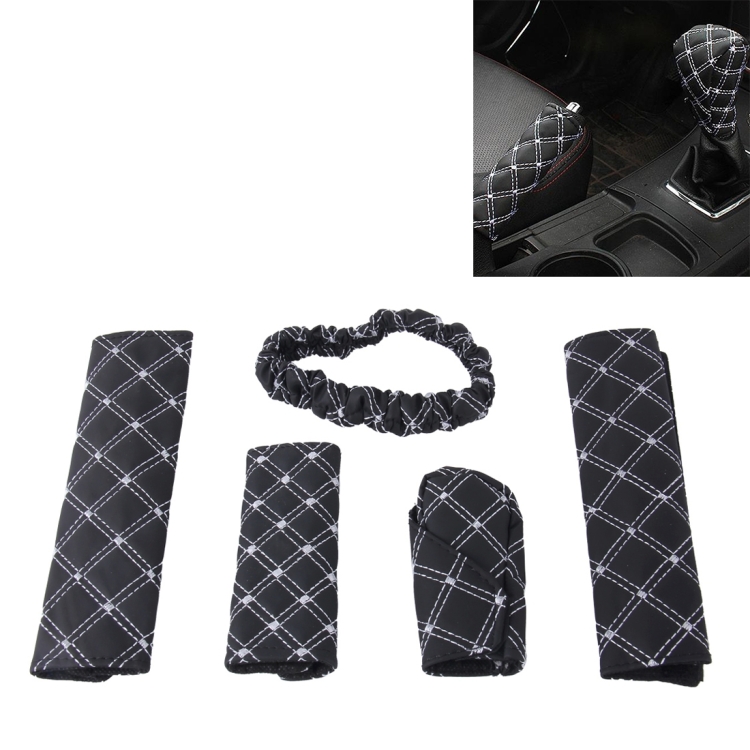 5 PCS Car Hand Brake Cover Shift Knob Gear Stick Cushion Sets Rear View Mirror Sets Cover Car Accessory Interior Decoration Pad(White)
5 PCS Car Hand Brake Cover Shift Knob Gear Stick Cushion Sets Rear View Mirror Sets Cover Car Accessory Interior Decoration Pad(White)