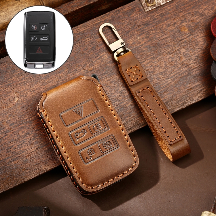 Hallmo Car Cowhide Leather Key Protective Cover Key Case for Land Rover Discovery 5 B Style (Brown)
Hallmo Car Cowhide Leather Key Protective Cover Key Case for Land Rover Discovery 5 B Style (Brown)