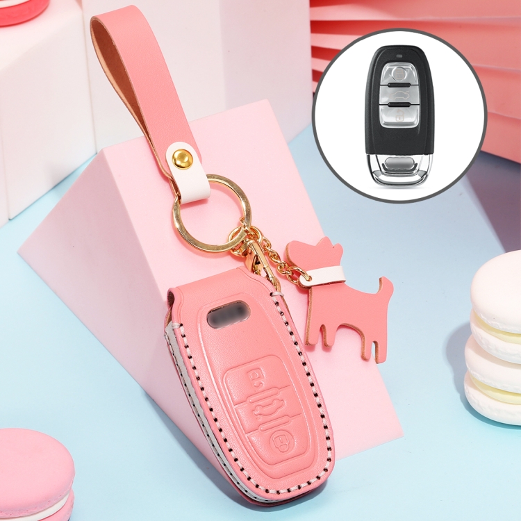 Hallmo Car Female Style Cowhide Leather Key Protective Cover for Audi, B Type (Pink)
Hallmo Car Female Style Cowhide Leather Key Protective Cover for Audi, B Type (Pink)