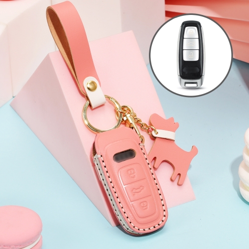 Hallmo Car Female Style Cowhide Leather Key Protective Cover for Audi, C Type (Pink)
Hallmo Car Female Style Cowhide Leather Key Protective Cover for Audi, C Type (Pink)