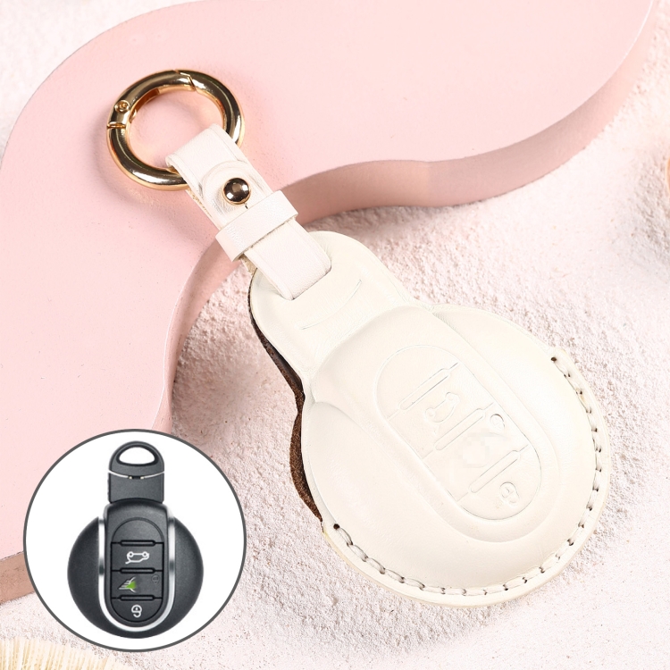 Car Female Style Cowhide Leather Key Protective Cover for BMW Mini, without Bow (White)
Car Female Style Cowhide Leather Key Protective Cover for BMW Mini, without Bow (White)