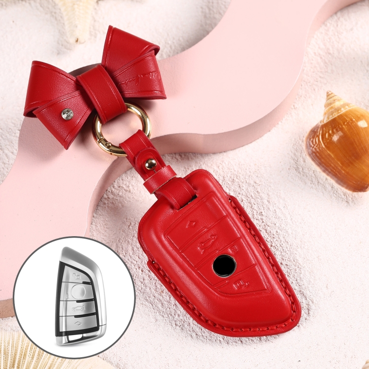 Car Female Style Cowhide Leather Key Protective Cover for BMW, B Type Blade with Bow (Red)
Car Female Style Cowhide Leather Key Protective Cover for BMW, B Type Blade with Bow (Red)