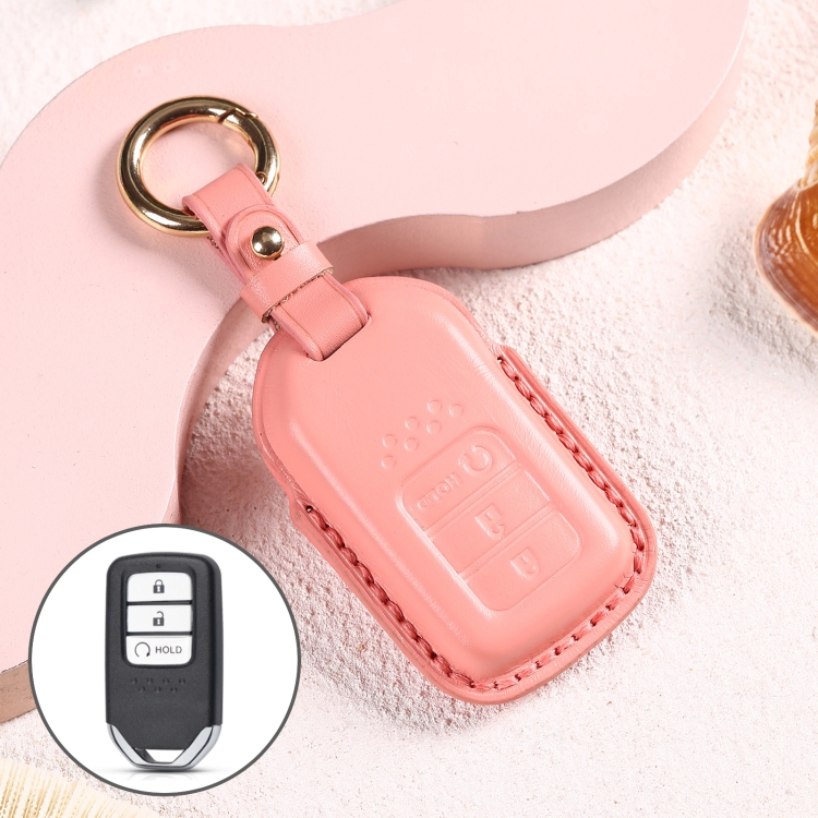 Car Female Style Cowhide Leather Key Protective Cover for Honda 3-button Start, without Bow(Pink)
Car Female Style Cowhide Leather Key Protective Cover for Honda 3-button Start, without Bow(Pink)