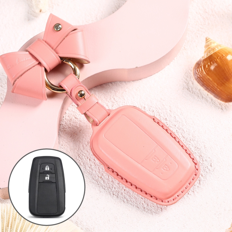 Car Female Style Cowhide Leather Key Protective Cover for Toyota 2-button 2018, with Bow (Pink)
Car Female Style Cowhide Leather Key Protective Cover for Toyota 2-button 2018, with Bow (Pink)
