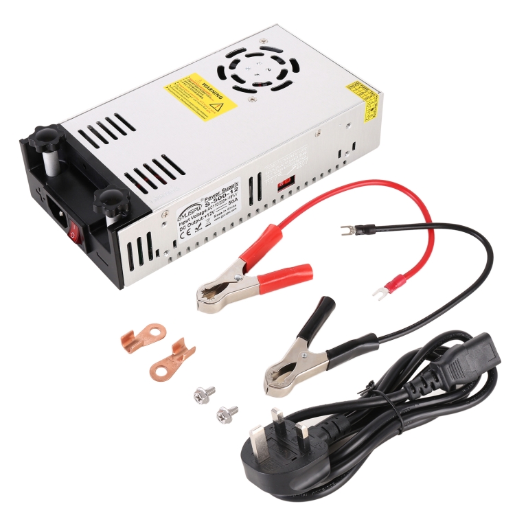 S-500-12 DC12V 500W 41.7A DIY Regulated DC Switching Power Supply Power Inverter with Clip, UK Plug
S-500-12 DC12V 500W 41.7A DIY Regulated DC Switching Power Supply Power Inverter with Clip, UK Plug