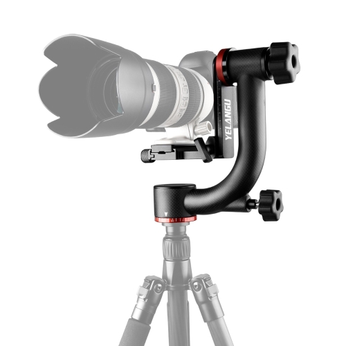 

YELANGU A202 360 Degree Carbon Fiber Horizontal Gimbal Tripod Head for DV and SLR Cameras (Black)