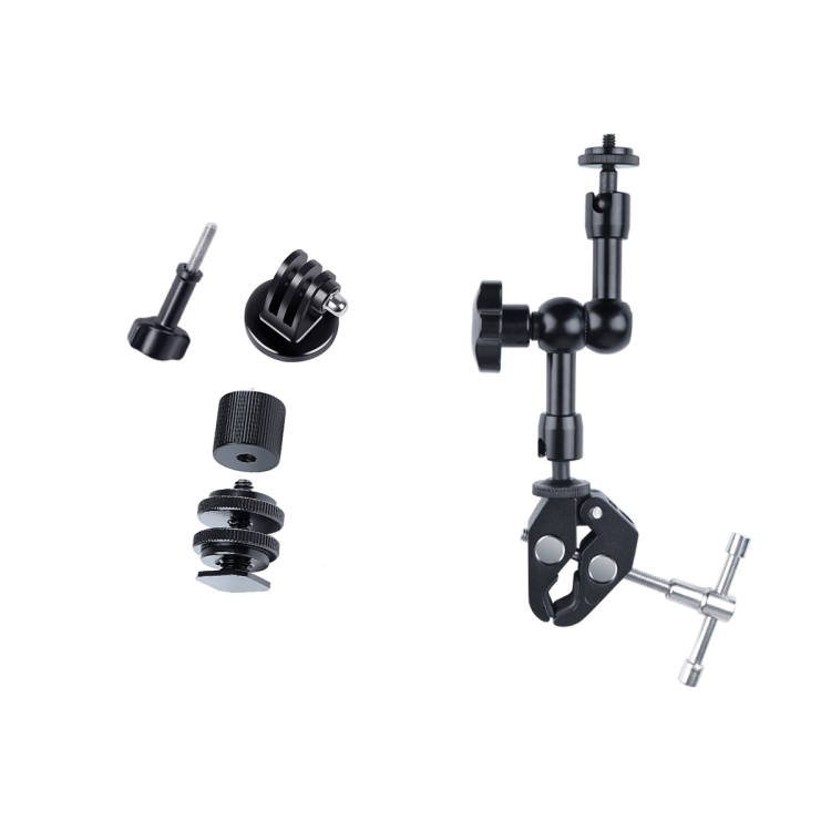 7 inch Adjustable Friction Articulating Magic Arm + Large Claws Clips (Black)
7 inch Adjustable Friction Articulating Magic Arm + Large Claws Clips (Black)