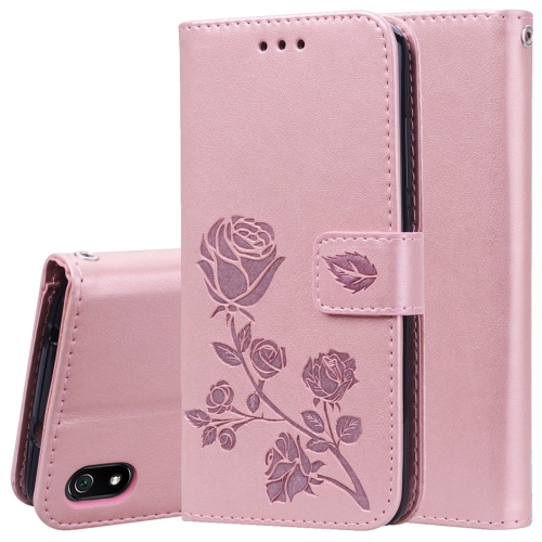 

Rose Embossed Horizontal Flip PU Leather Case with Holder & Card Slots & Wallet for Xiaomi Redmi 7A(Rose Gold)