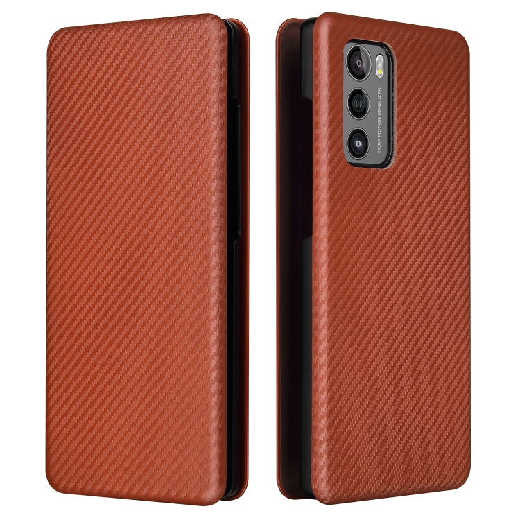 For LG Wing 5G Carbon Fiber Texture Magnetic Horizontal Flip TPU + PC + PU Leather Case with Card Slot(Brown)
For LG Wing 5G Carbon Fiber Texture Magnetic Horizontal Flip TPU + PC + PU Leather Case with Card Slot(Brown)