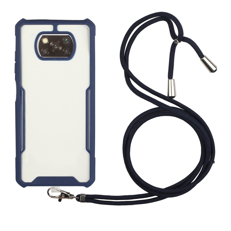 For Xiaomi Poco X3 Acrylic + Color TPU Shockproof Case with Neck Lanyard(Dark Blue)
For Xiaomi Poco X3 Acrylic + Color TPU Shockproof Case with Neck Lanyard(Dark Blue)
