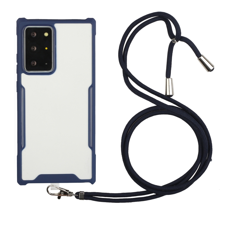 For Samsung Galaxy S21 Ultra 5G Acrylic + Color TPU Shockproof Case with Neck Lanyard(Dark Blue)
For Samsung Galaxy S21 Ultra 5G Acrylic + Color TPU Shockproof Case with Neck Lanyard(Dark Blue)