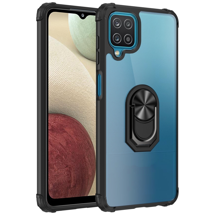 For Samsung Galaxy A12 Shockproof Transparent TPU + Acrylic Protective Case with Ring Holder(Black) 
For Samsung Galaxy A12 Shockproof Transparent TPU + Acrylic Protective Case with Ring Holder(Black)