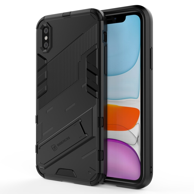 For iPhone X / XS Punk Armor 2 in 1 PC + TPU Shockproof Case with Invisible Holder(Black)
For iPhone X / XS Punk Armor 2 in 1 PC + TPU Shockproof Case with Invisible Holder(Black)