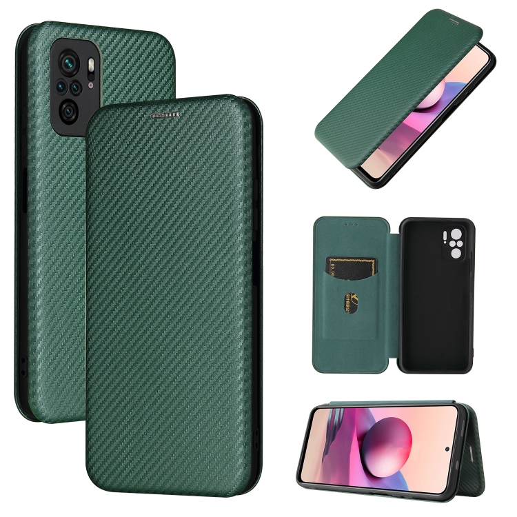 For Xiaomi Redmi Note 10 Pro Carbon Fiber Texture Magnetic Horizontal Flip TPU + PC + PU Leather Case with Card Slot(Green)
For Xiaomi Redmi Note 10 Pro Carbon Fiber Texture Magnetic Horizontal Flip TPU + PC + PU Leather Case with Card Slot(Green)