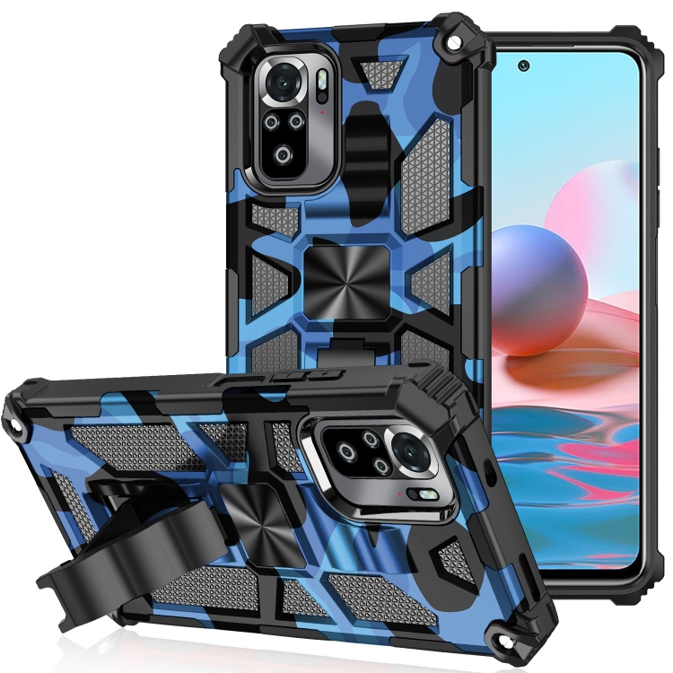For Xiaomi Redmi Note 10 Pro Camouflage Armor Shockproof TPU + PC Magnetic Protective Case with Holder(Dark Blue)
For Xiaomi Redmi Note 10 Pro Camouflage Armor Shockproof TPU + PC Magnetic Protective Case with Holder(Dark Blue)
