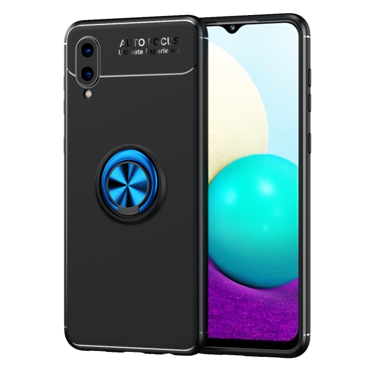 For Samsung Galaxy A02 Metal Ring Holder 360 Degree Rotating TPU Case(Black+Blue)
For Samsung Galaxy A02 Metal Ring Holder 360 Degree Rotating TPU Case(Black+Blue)