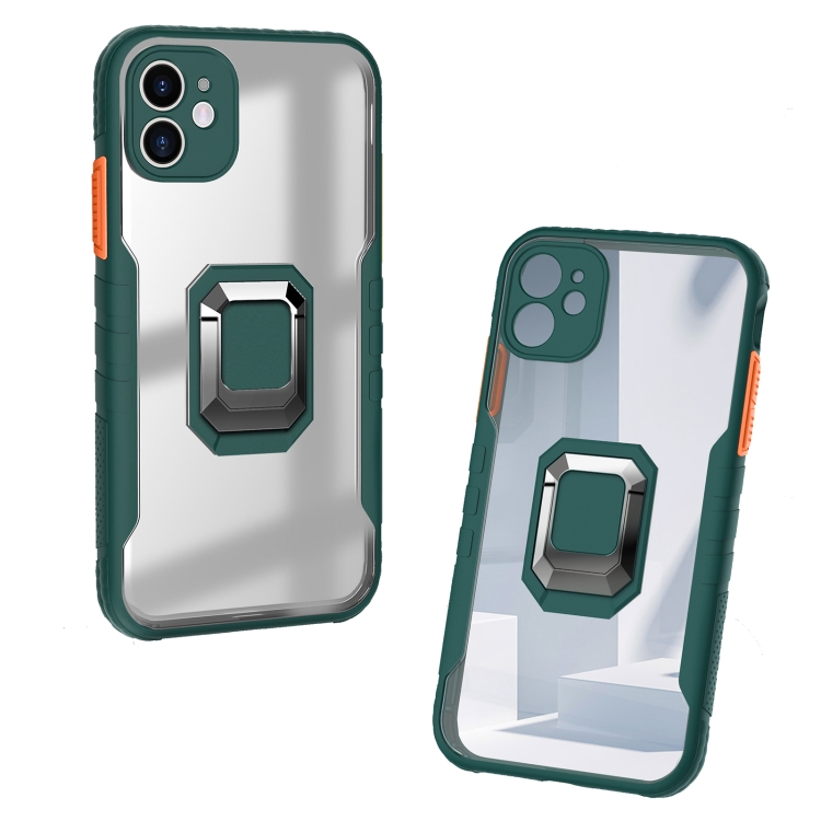 For iPhone 11 Clear TPE + PC + TPU Magnetic Shockproof Case with Ultra-thin Ring Holder(Dark Green)
For iPhone 11 Clear TPE + PC + TPU Magnetic Shockproof Case with Ultra-thin Ring Holder(Dark Green)