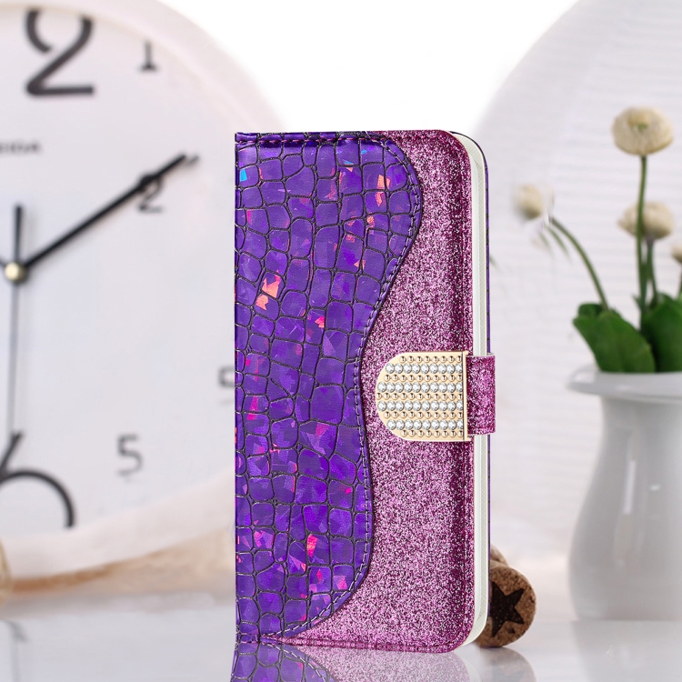 For Samsung Galaxy A12 Laser Glitter Powder Matching Crocodile Texture Horizontal Flip Leather Case with Card Slots & Holder & Wallet(Purple)
For Samsung Galaxy A12 Laser Glitter Powder Matching Crocodile Texture Horizontal Flip Leather Case with Card Slots & Holder & Wallet(Purple)
