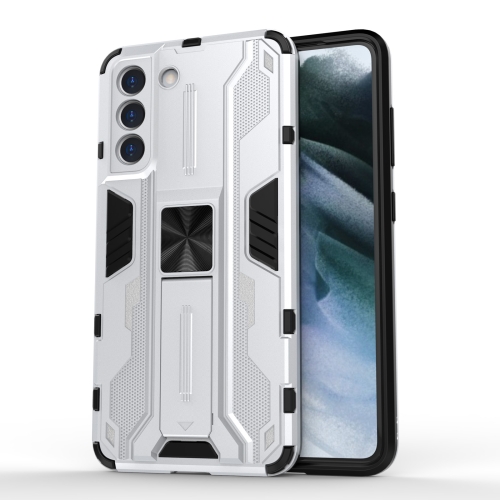 For Samsung Galaxy S21 FE Supersonic PC + TPU Shock-proof Case with Holder(Silver)
For Samsung Galaxy S21 FE Supersonic PC + TPU Shock-proof Case with Holder(Silver)