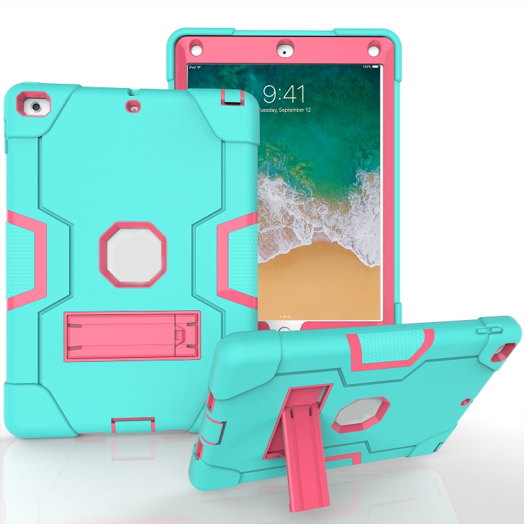 Contrast Color Robot Shockproof Silicone + PC Protective Case with Holder For iPad 9.7 (2017) / (2018)(Mint Green + Rose Red)
Contrast Color Robot Shockproof Silicone + PC Protective Case with Holder For iPad 9.7 (2017) / (2018)(Mint Green + Rose Red)