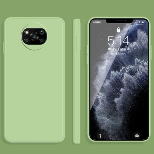 

For Xiaomi Poco X3 NFC / Poco X3 Pro Solid Color Imitation Liquid Silicone Straight Edge Dropproof Full Coverage Protective Case(Matcha Green)