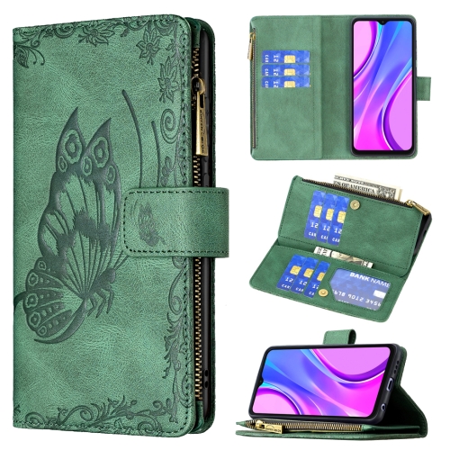 For Xiaomi Redmi 9 Flying Butterfly Embossing Pattern Zipper Horizontal Flip Leather Case with Holder & Card Slots & Wallet(Green)
For Xiaomi Redmi 9 Flying Butterfly Embossing Pattern Zipper Horizontal Flip Leather Case with Holder & Card Slots & Wallet(Green)